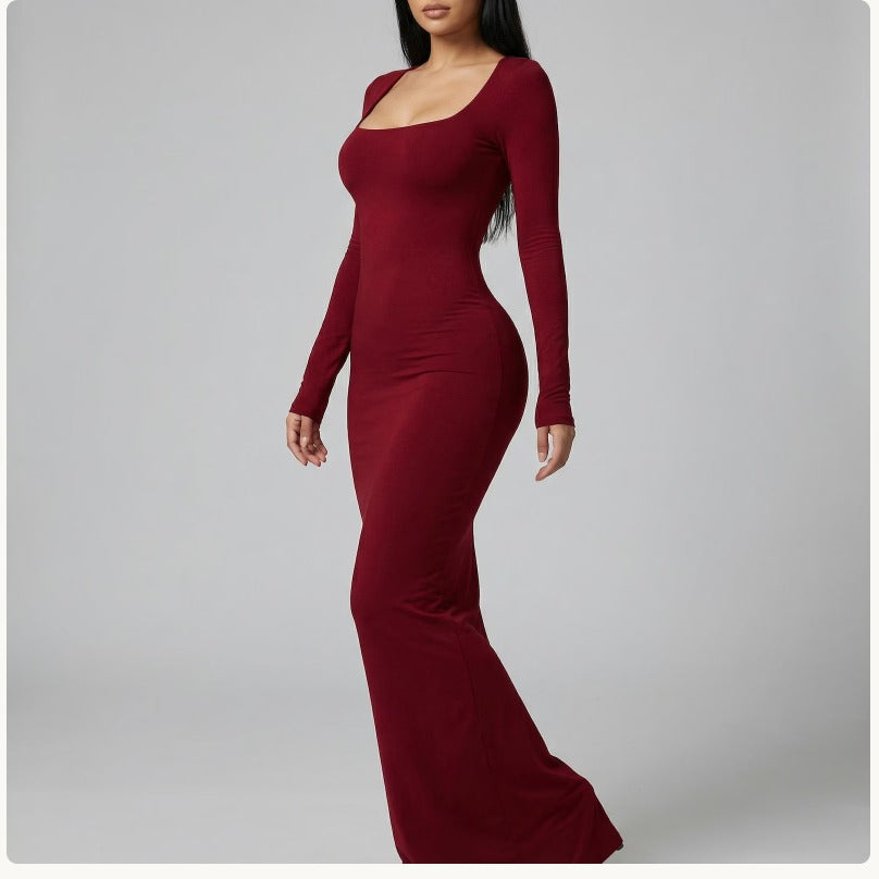 Robe Col Carré Élégante